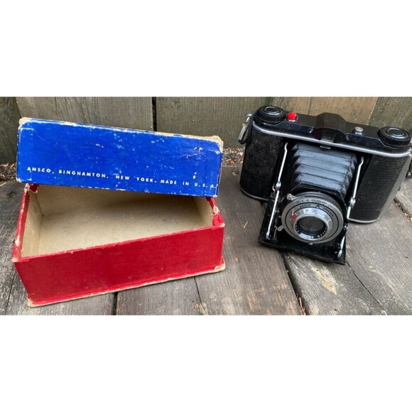 Vintage 1953 Ansco B2 Speedex 120 Film Camera 85mm F4.5 Lens Anastigmat WITH BOX - Picture 1 of 14